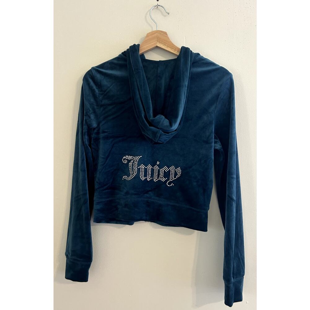 Dark Green Blue y2k Juicy Couture Full-zip Track Suit Hoodie Women's Small